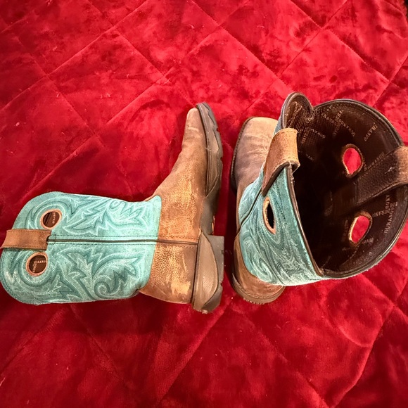 Durango Shoes - Durango Brown and Blue Heeled Western Boots